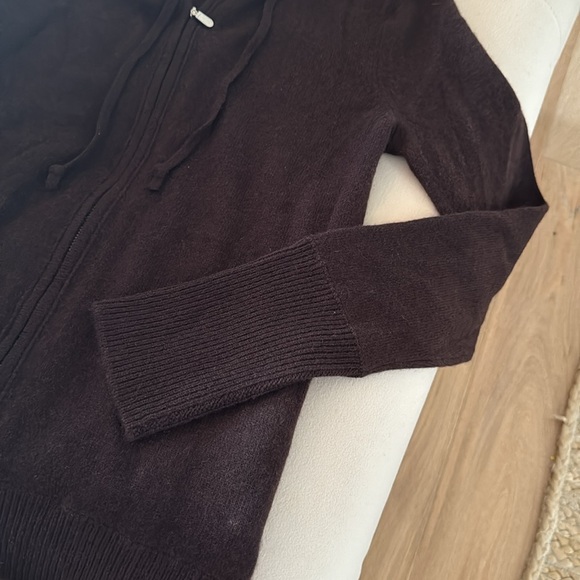 NWT J.CREW Brown Cashmere Full-Zip Sweater-Hoodie Size M - Picture 5 of 7
